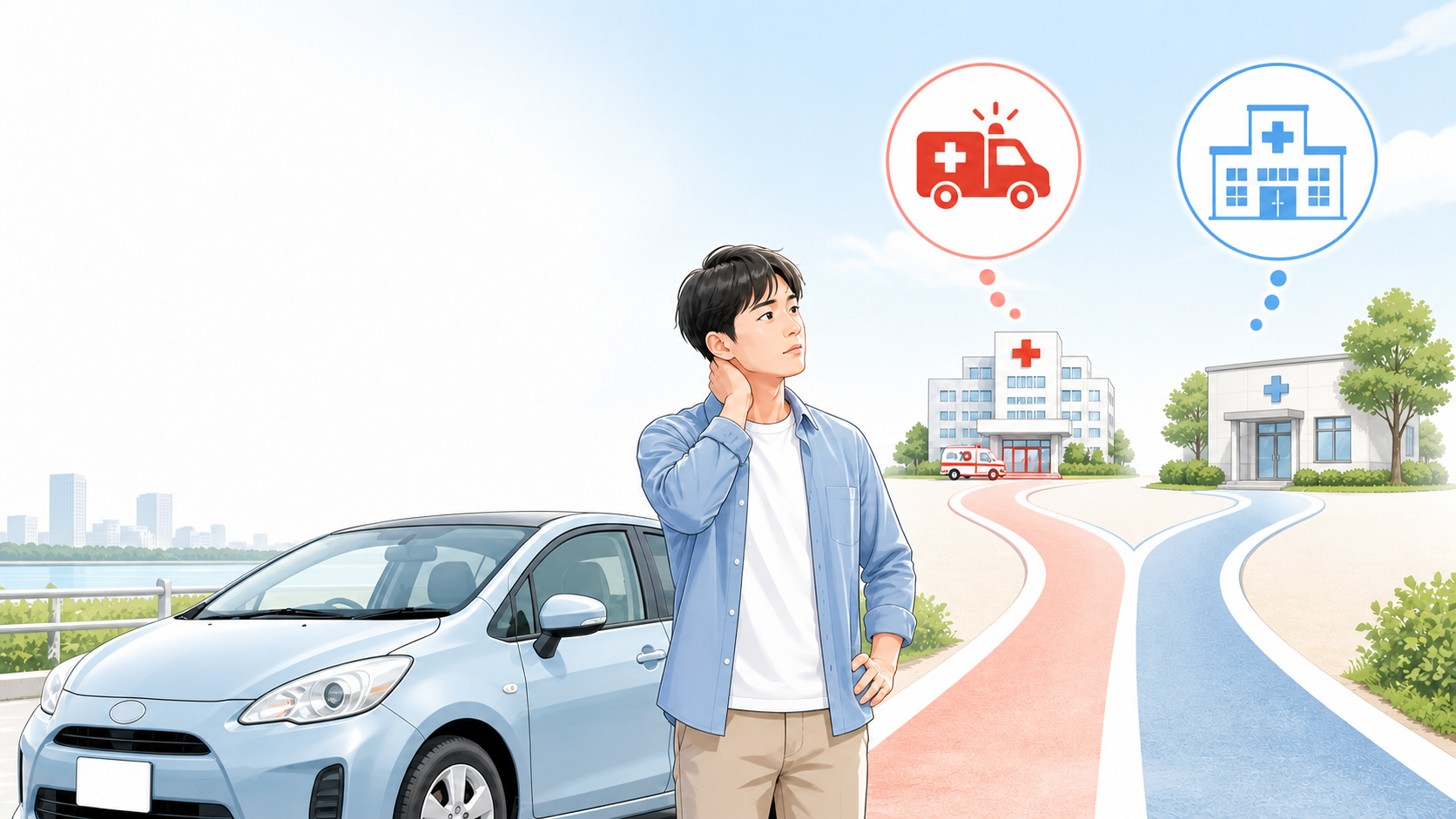 事故翌日に首が痛い。救急と整形外科どちらを受診する？｜結城市・筑西市の方へ
