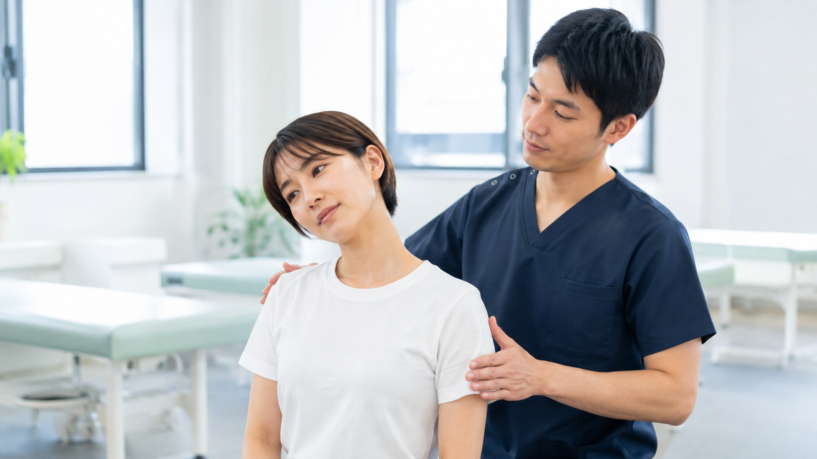 状態に合わせた運動や施術を相談するイメージ